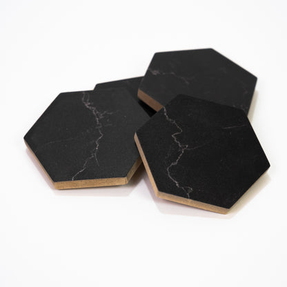 Coaster tablet 4 pcs Black Marble