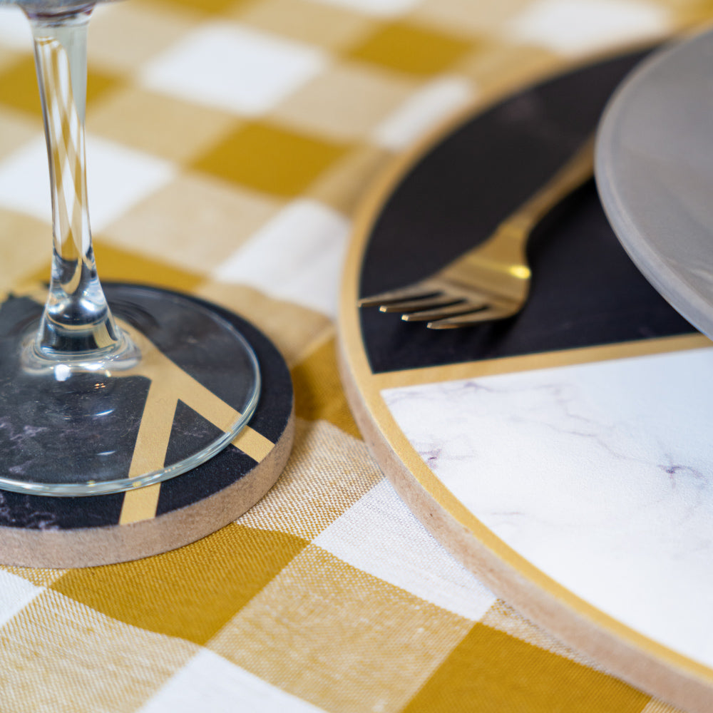 Table Coasters set 4pcs Marble Gloss