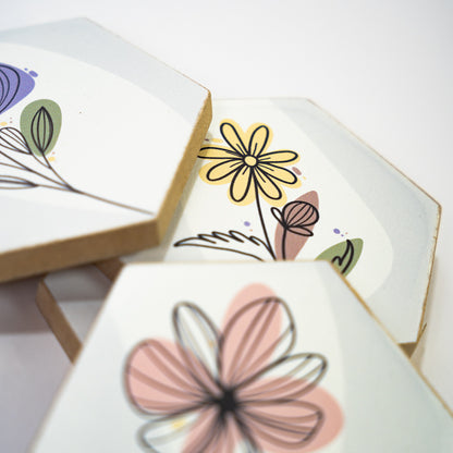 Table Coasters set 4pcs Spring