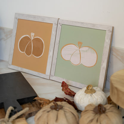 White pumpkin bar with green background