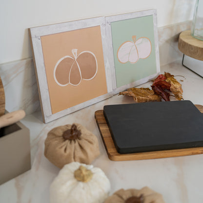 White pumpkin bar with green background