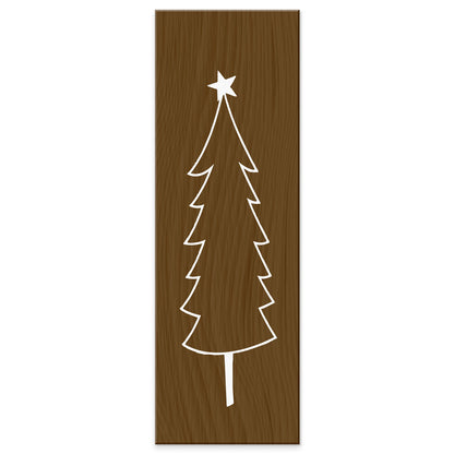 Tavoletta natalizia effetto legno scuro Albero minimal