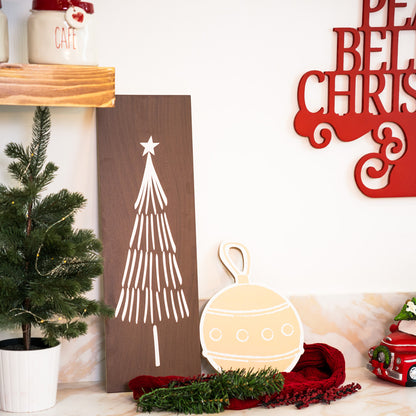 Christmas tree dark wood effect tablet