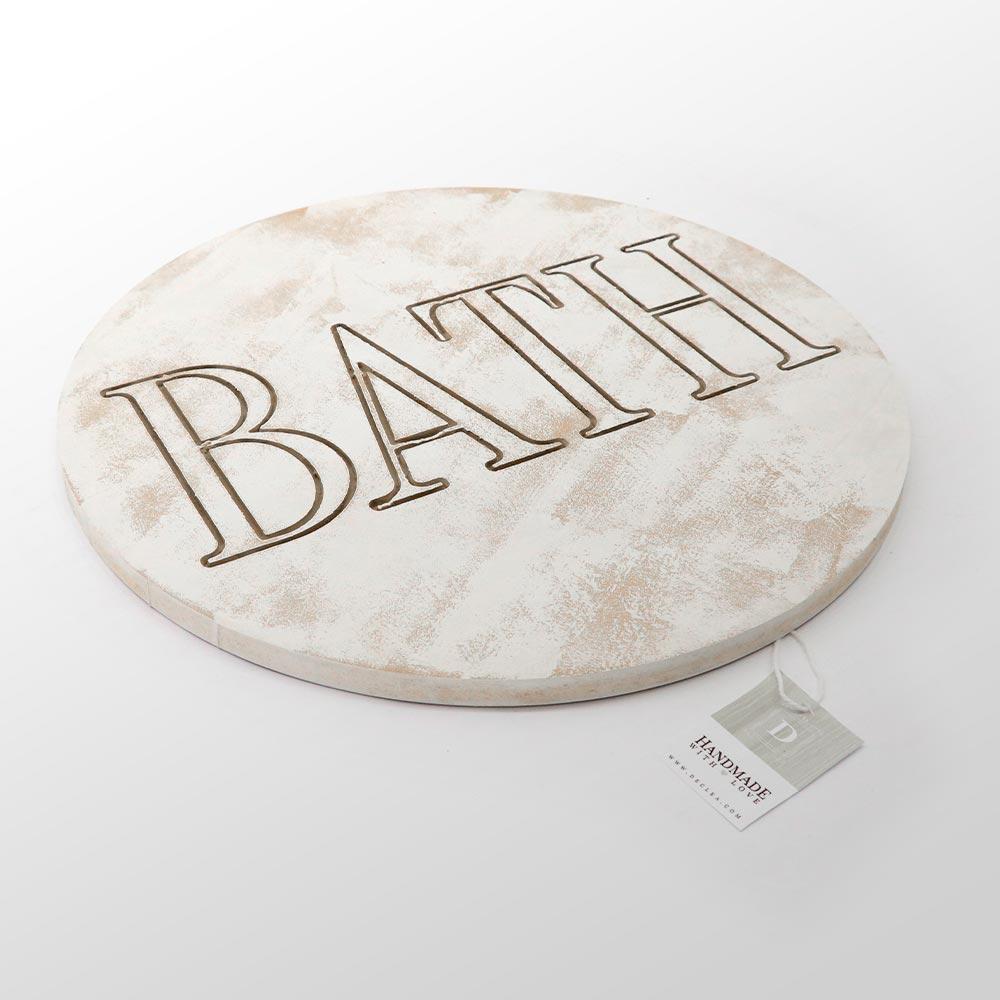 Scritta in Legno Tonda Bath