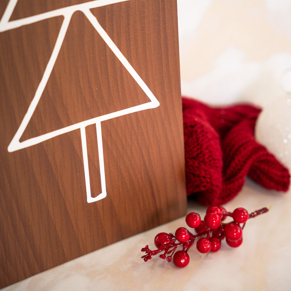 Tavoletta effetto legno scuro Albero Natale