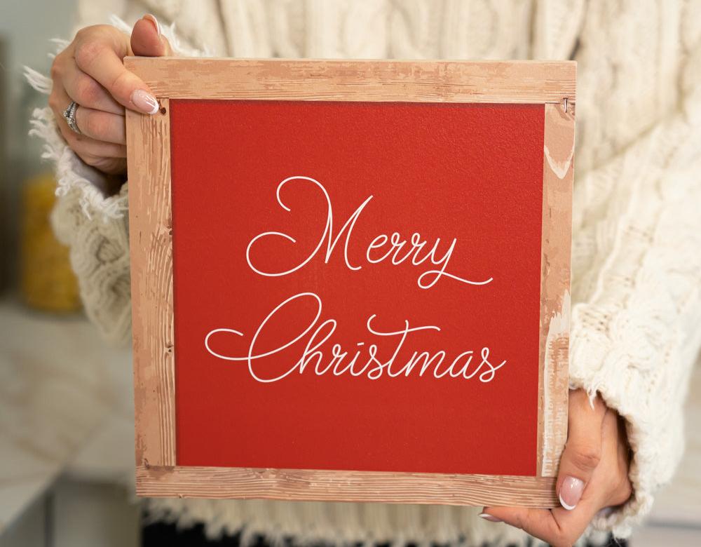 Merry Christmas frame effect tablet