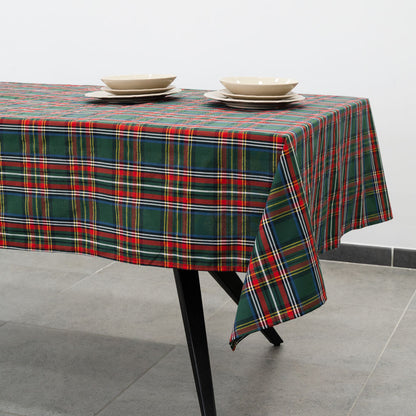 Green tartan tablecloth