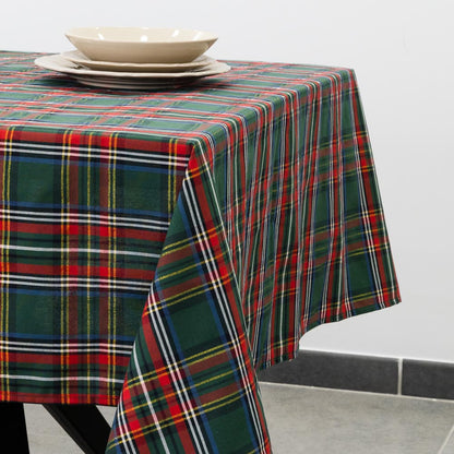 Green tartan tablecloth