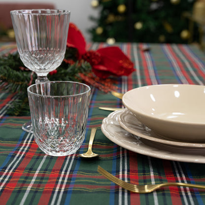 Green tartan tablecloth