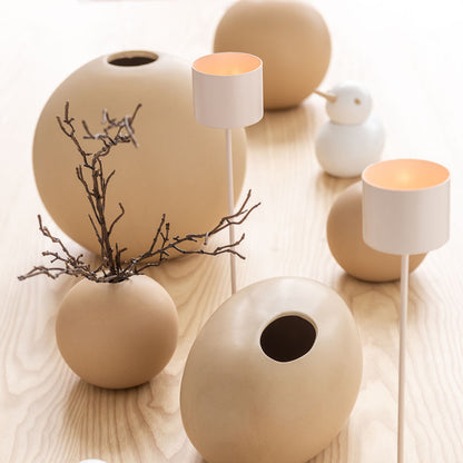 Palla Vase in Matt Beige Ceramic