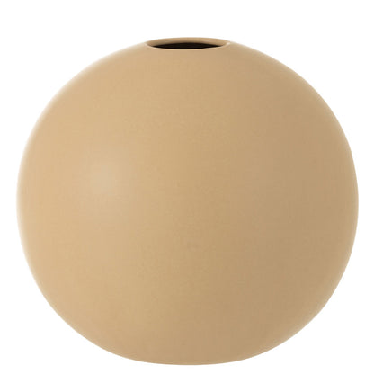 Palla Vase in Matt Beige Ceramic