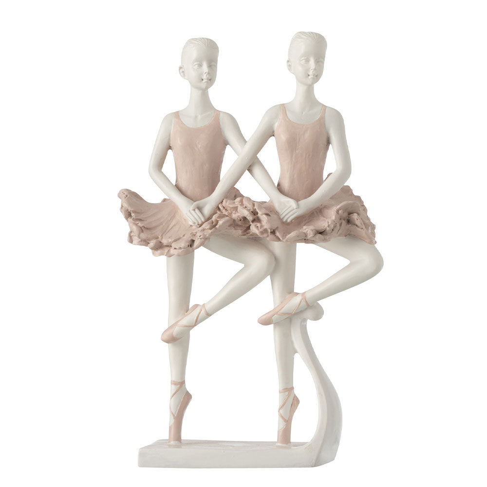 Due ballerine in resina rosa e bianco