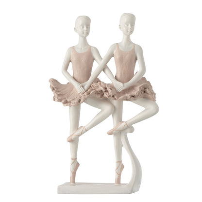 Due ballerine in resina rosa e bianco