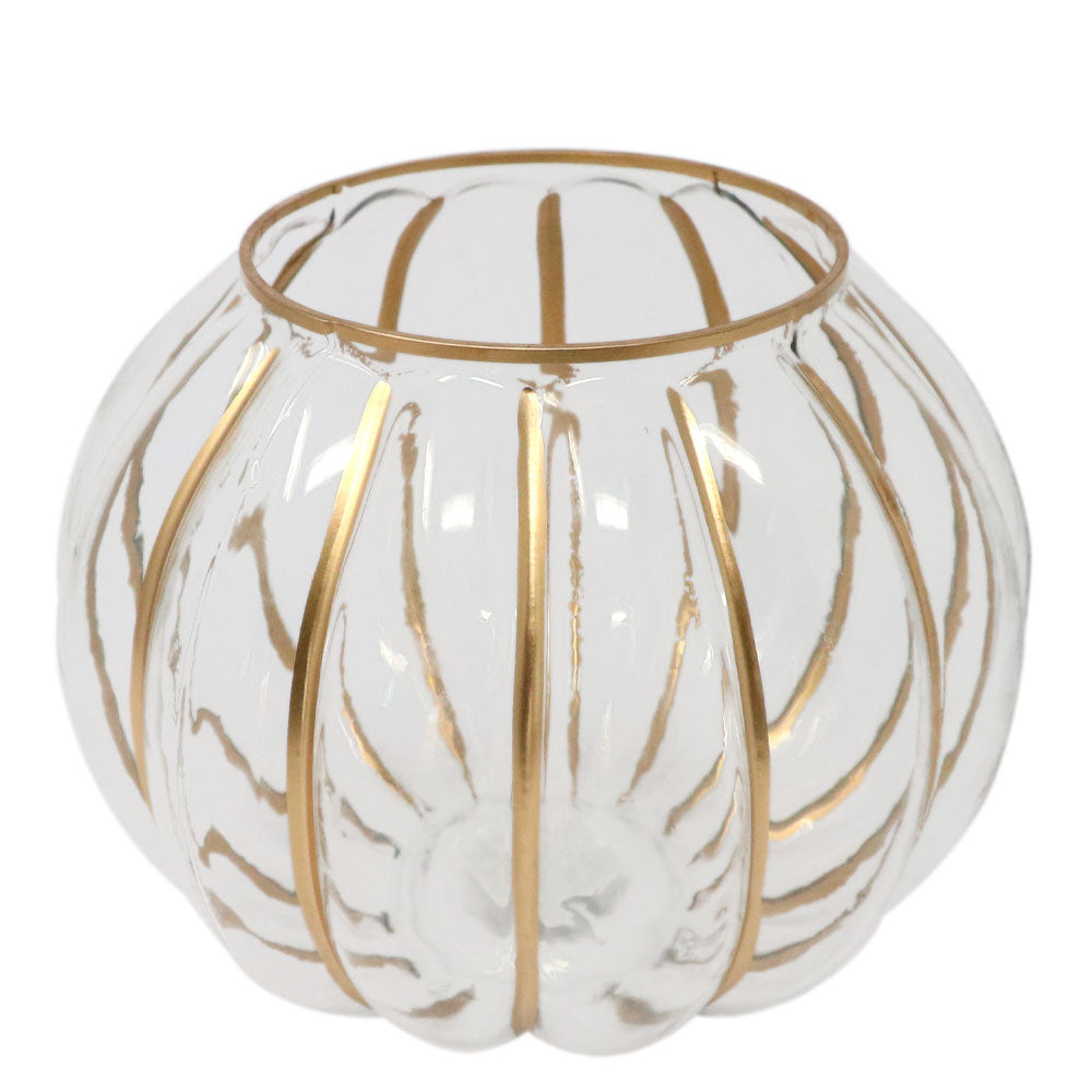 Gold glass ball candle holder