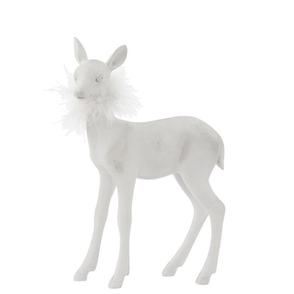 Deer with feathers in White Resin