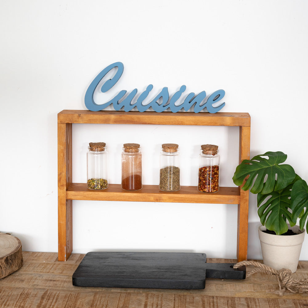 Wooden splashback shelf