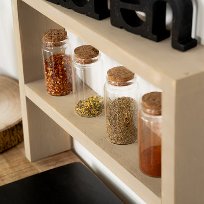 Wooden splashback shelf