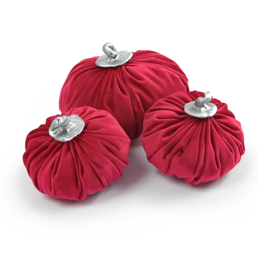 Set of 3pcs Red Velvet Pumpkins