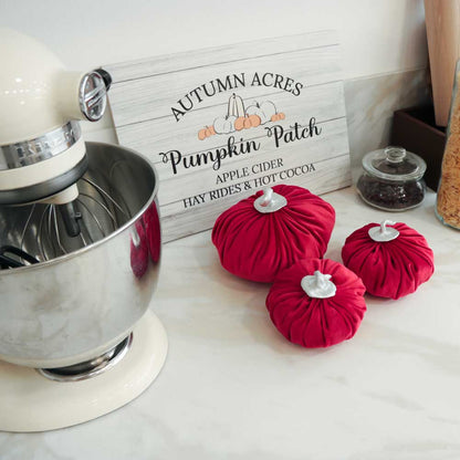 Set of 3pcs Red Velvet Pumpkins