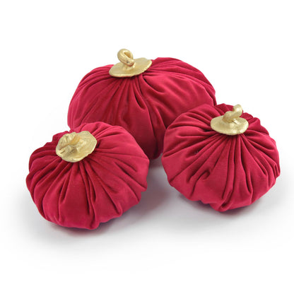 Set of 3pcs Red Velvet Pumpkins