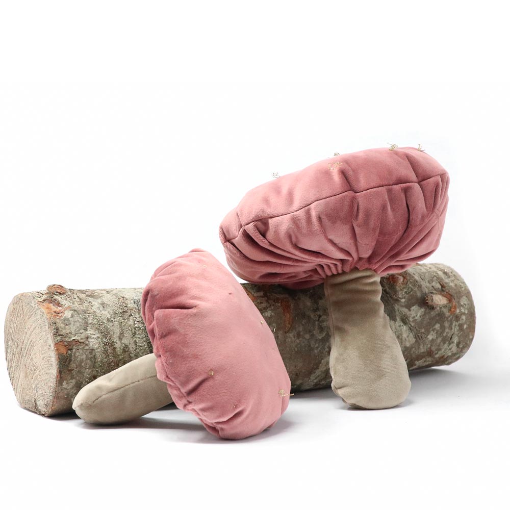 Set 2pcs. Glam Mushroom decoration in velvet