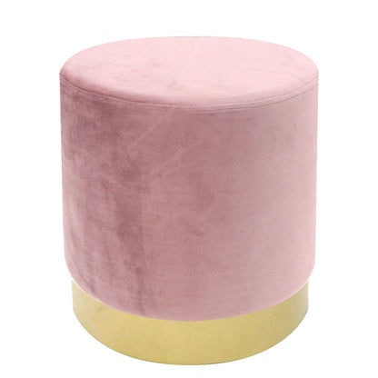 Pouf in velluto Rosa Antico