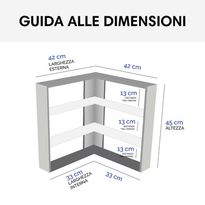 Angolare alzatina 2 ripiani