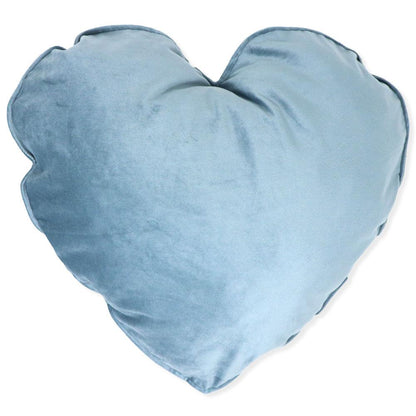 Cuscino Cuore in velluto Azzurro Polvere