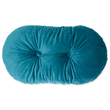 Oval cushion in Petrol velvet