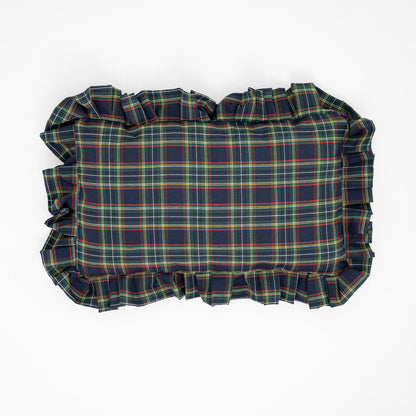 Cuscino Rettangolare Tartan con Volant