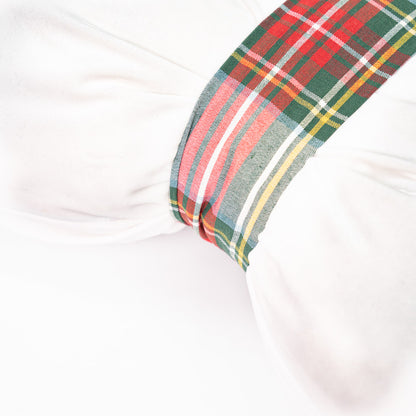 Cuscino Fiocco Velluto dettaglio Tartan