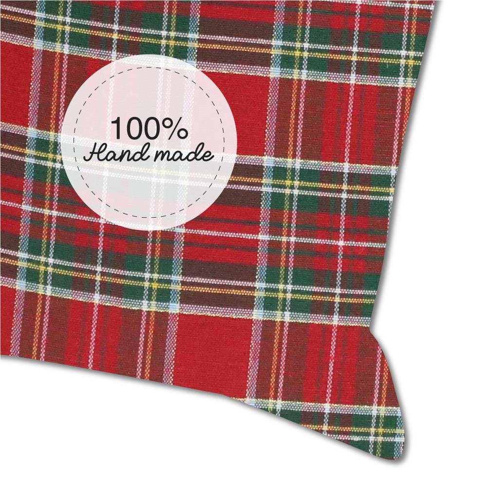 Cuscino Fiocco Tartan Rosso Christmas