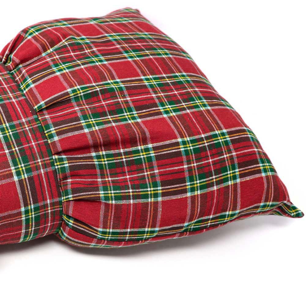 Cuscino Fiocco Tartan Rosso Christmas