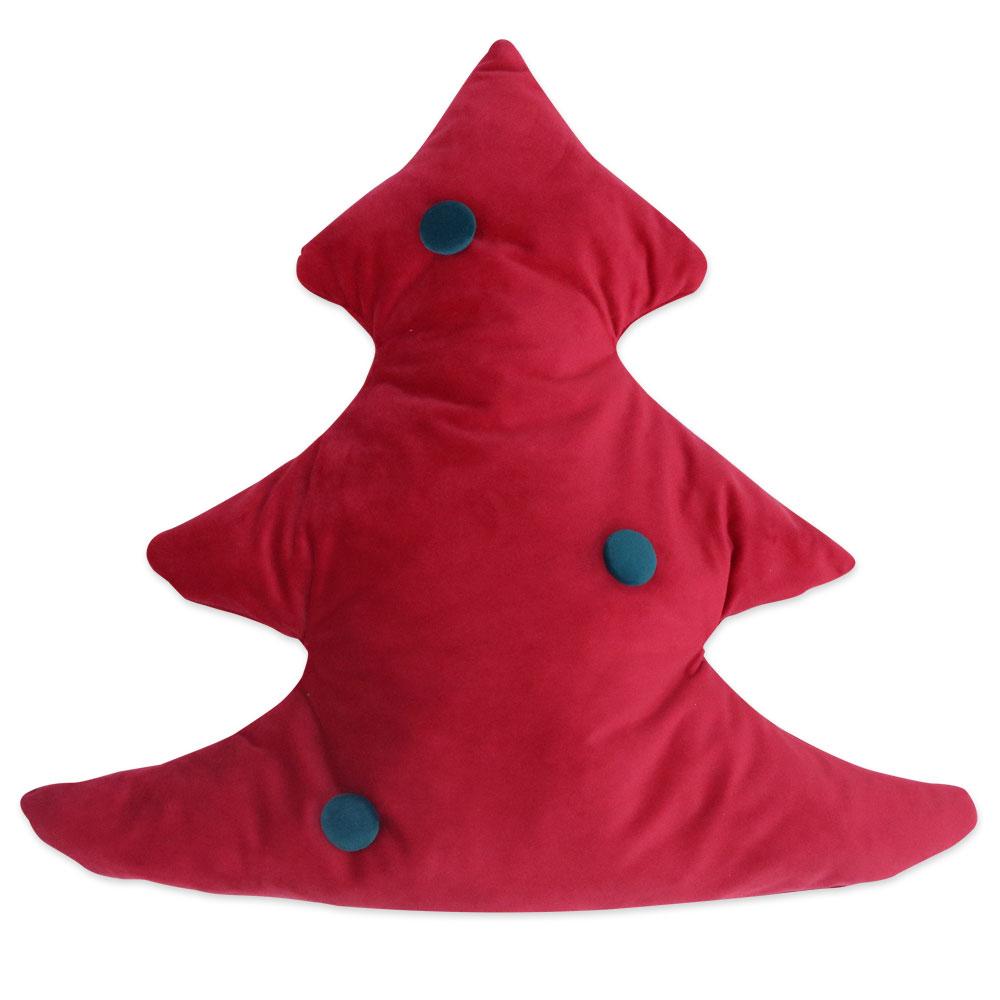 Cuscino Albero Velluto Rosso