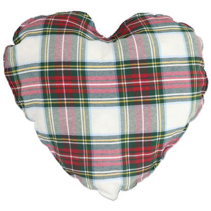 Tartan Heart Christmas Cushion