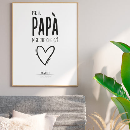 Poster Personalizzato Il Papà migliore che c'è