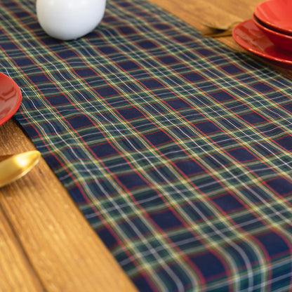 Runner in cotone Tartan a punta con Nappa