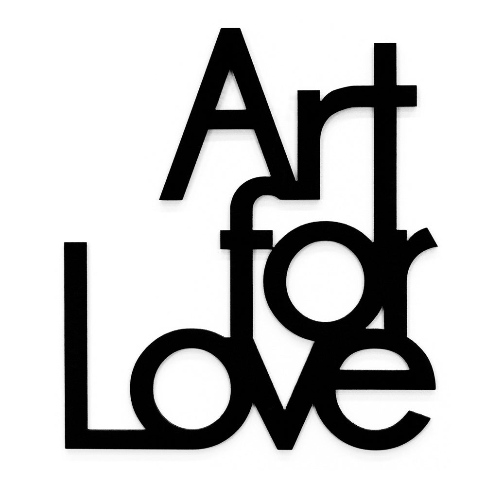 scritta in legno art for love - decorazione per la casa o negozi #colore_nero