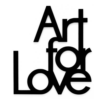 scritta in legno art for love - decorazione per la casa o negozi #colore_nero