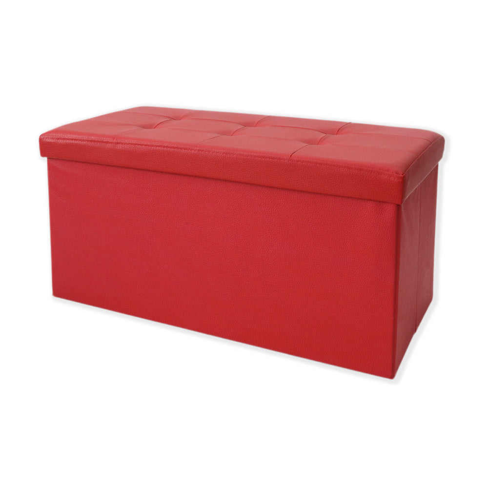 Pouf Contenitore Ecopelle Rosso