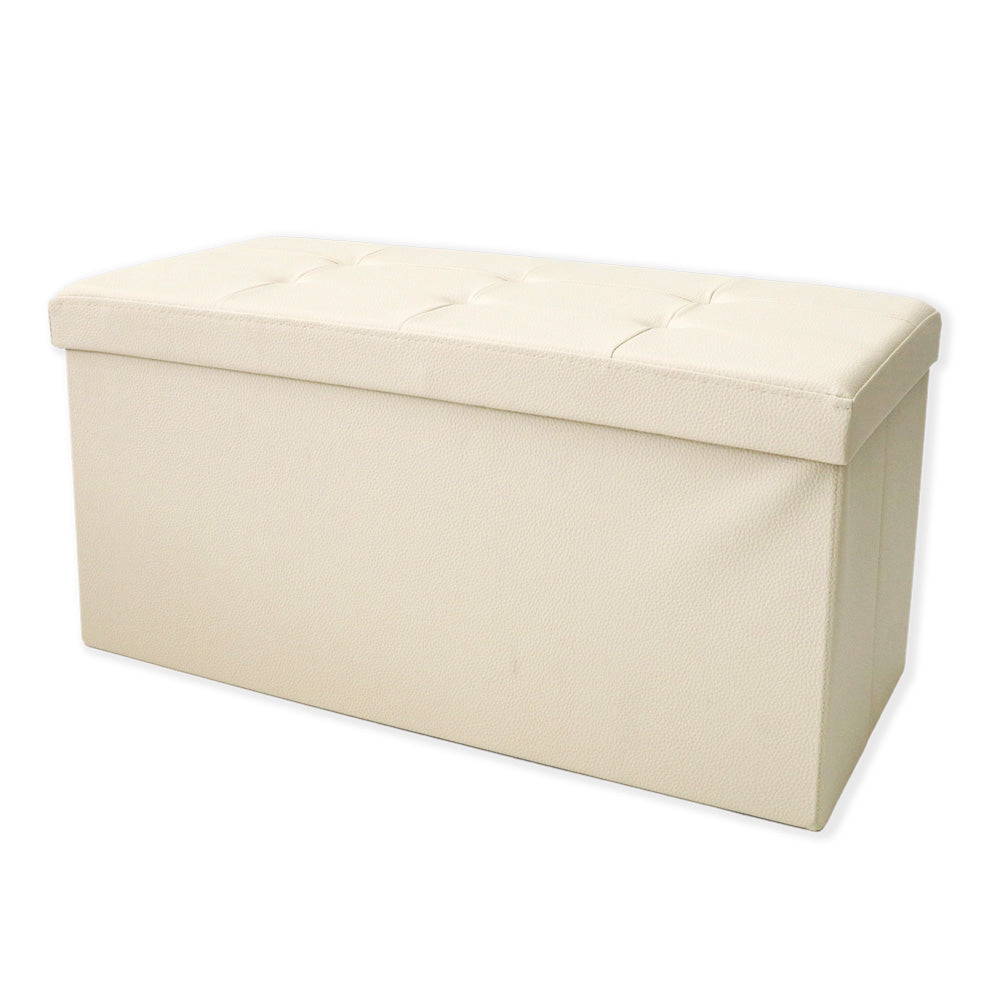 Pouf Contenitore Ecopelle Beige