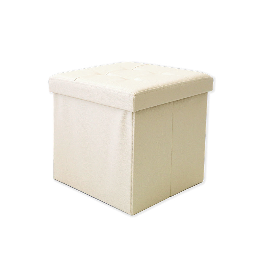 Pouf Contenitore Ecopelle Beige