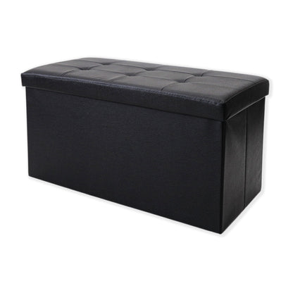 Pouf Contenitore Ecopelle Nero